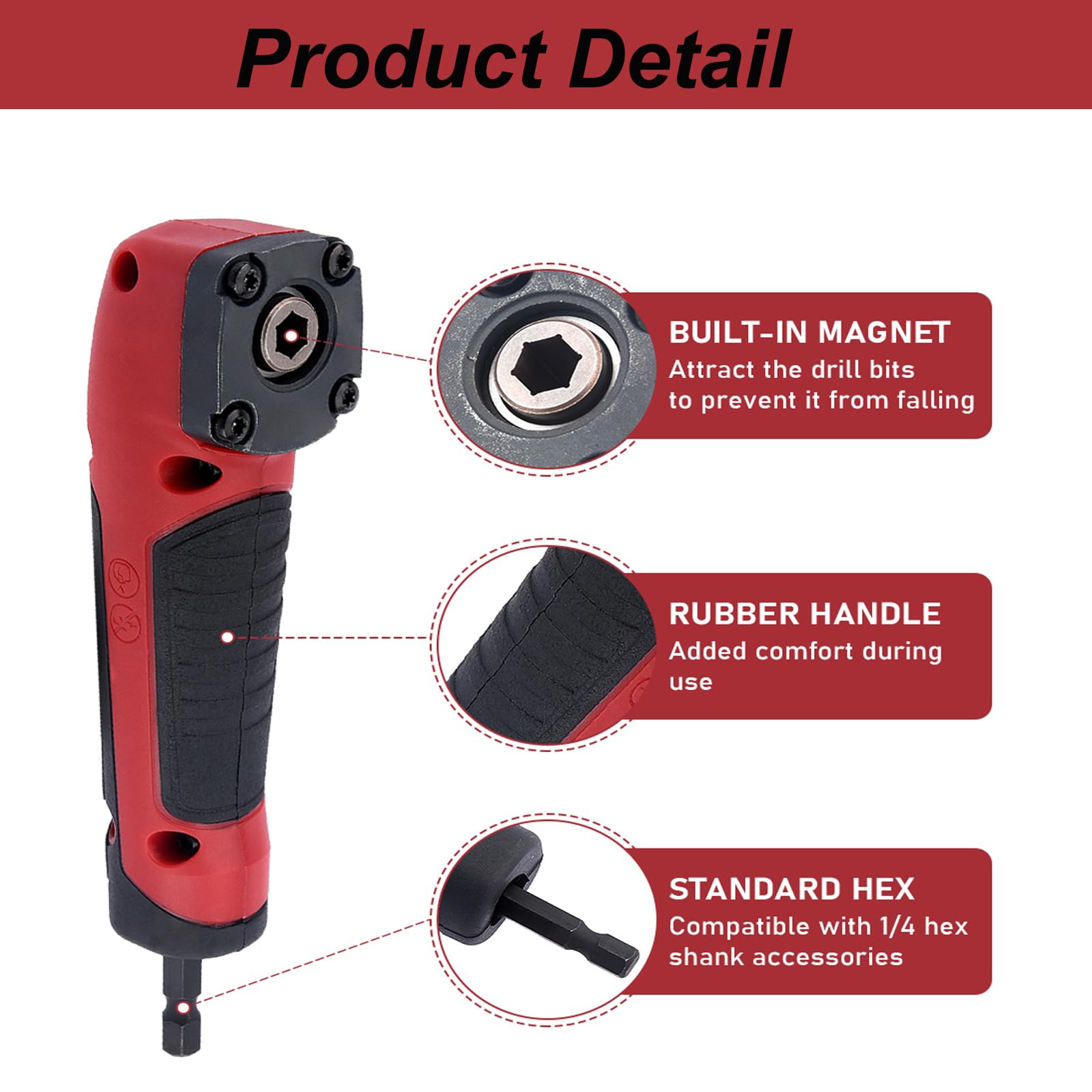 Right Angle Drill Adapter - Reach Tight Spots! -3