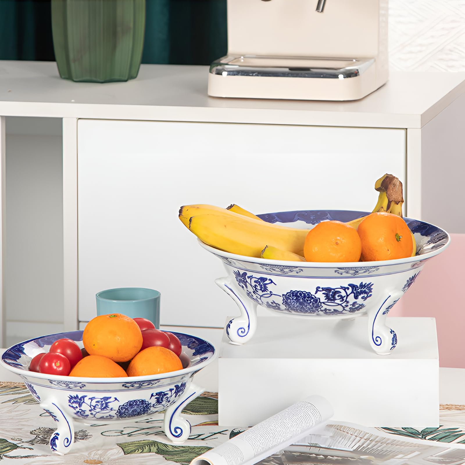Amazon.com: Blue and White Porcelain, Decorative Fruit Bowl