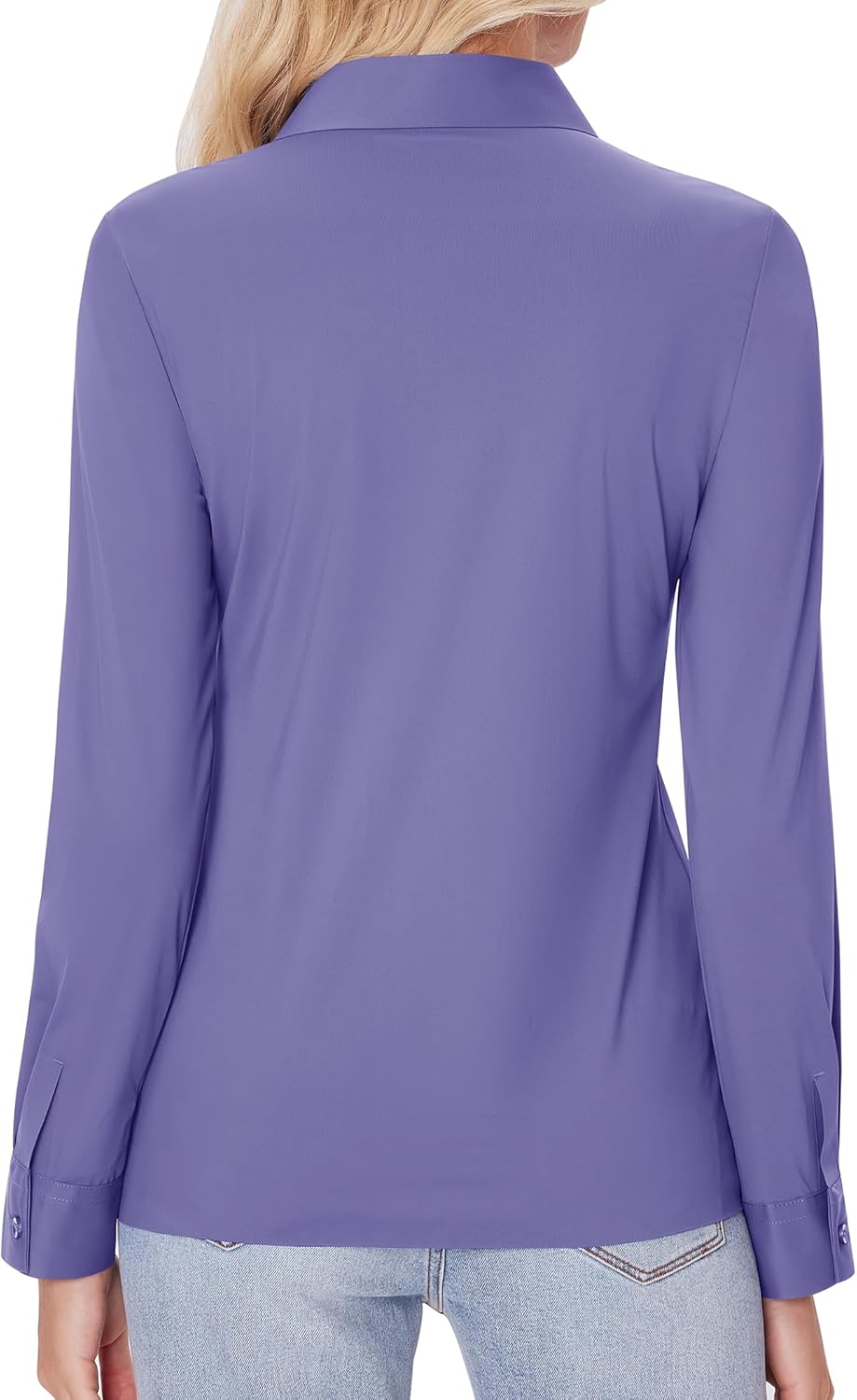 siliteelon Button Down Shirts for Women Slim fit Long Sleeve Stretch Dress Shirts Work Shirt Wrinkle Free Office Blouses - Image 2