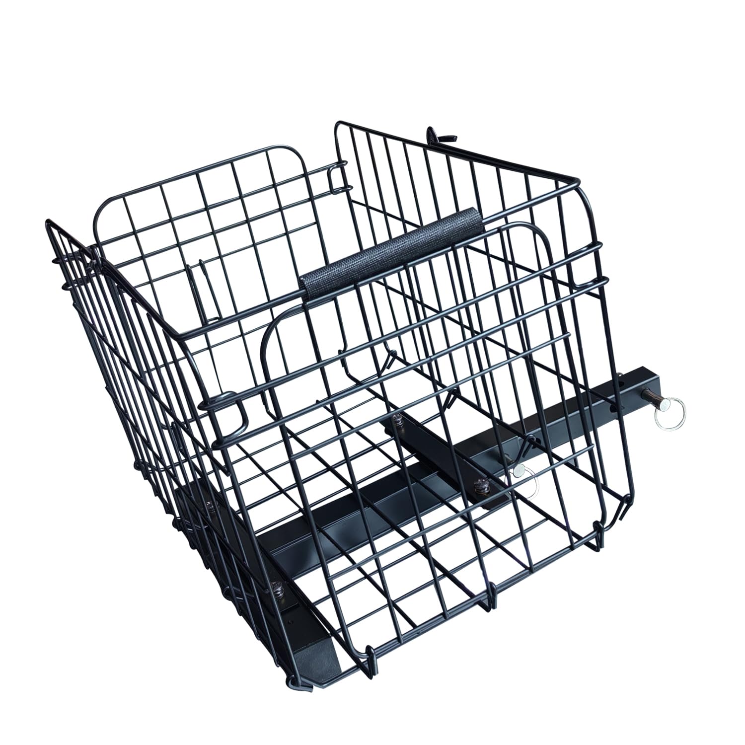 Cesta trasera plegable para scooter de movilidad, cesta portátil de metal resistente con asa, compatible con receptores de enganche de 1 x 1 pulgada (scooters y sillas eléctricas)