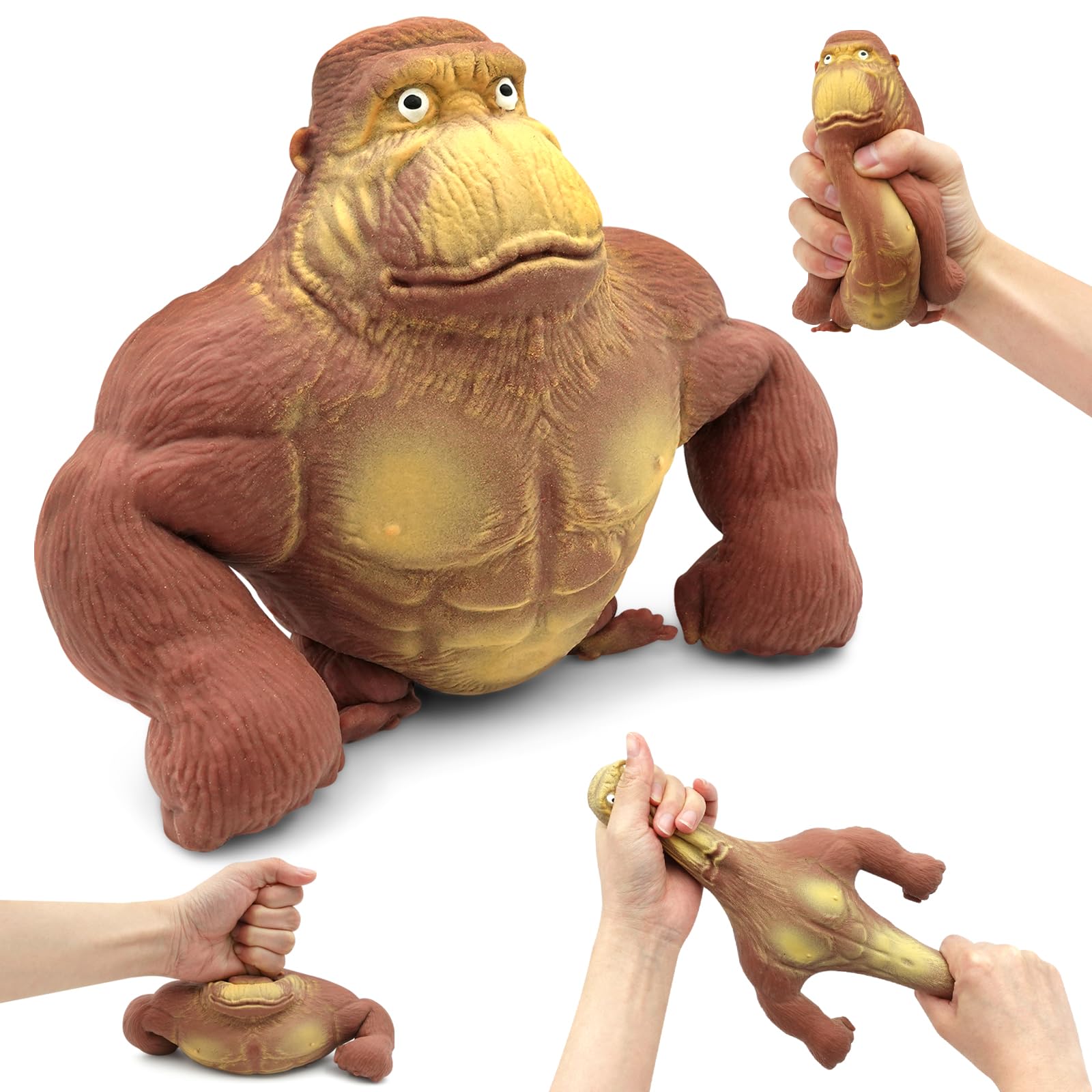 Squishy Monkey Toy,Stretchy Monkey Squeeze Toy,Elastic Stretchable,Gorilla Stretchy Fidget Toys for Anxiety Relief ADHD for Kids & Adults