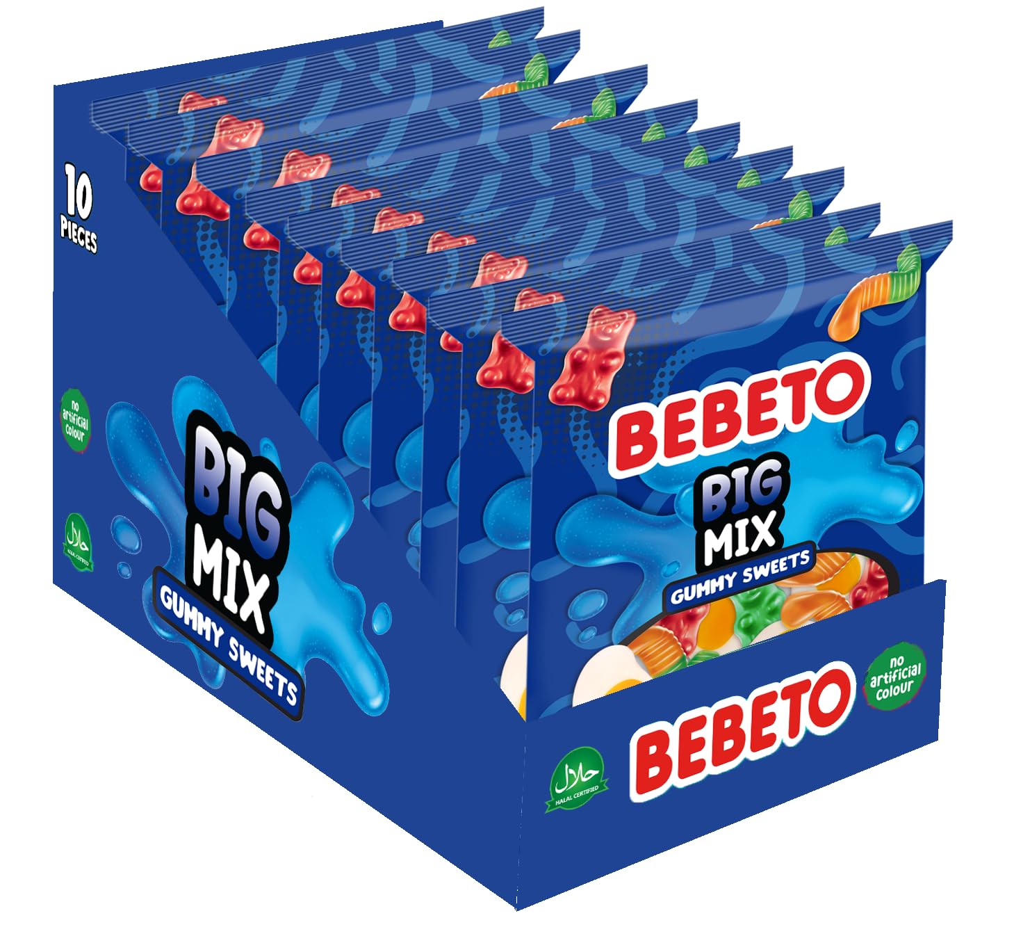 Big Mix (150g), Real Fruit Juice + No Artificial Colours + Halal Certified Sweets, Pack of 10, 1.5 kg