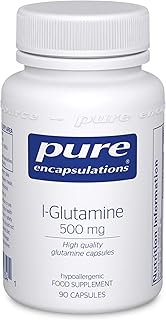 Pure Encapsulations - L-Glutamine 500mg - Pure Free-Form Glutamine Capsules - 90 Capsules