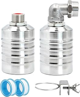 NAOEDEAH Automatic Water Level Control Float Valve for Water Tank Pool Water Leveler Auto Fill Controller for Farm Stock Tanks (1/2'' Upper +3/4" Side water intake+Narrow edge clamp)