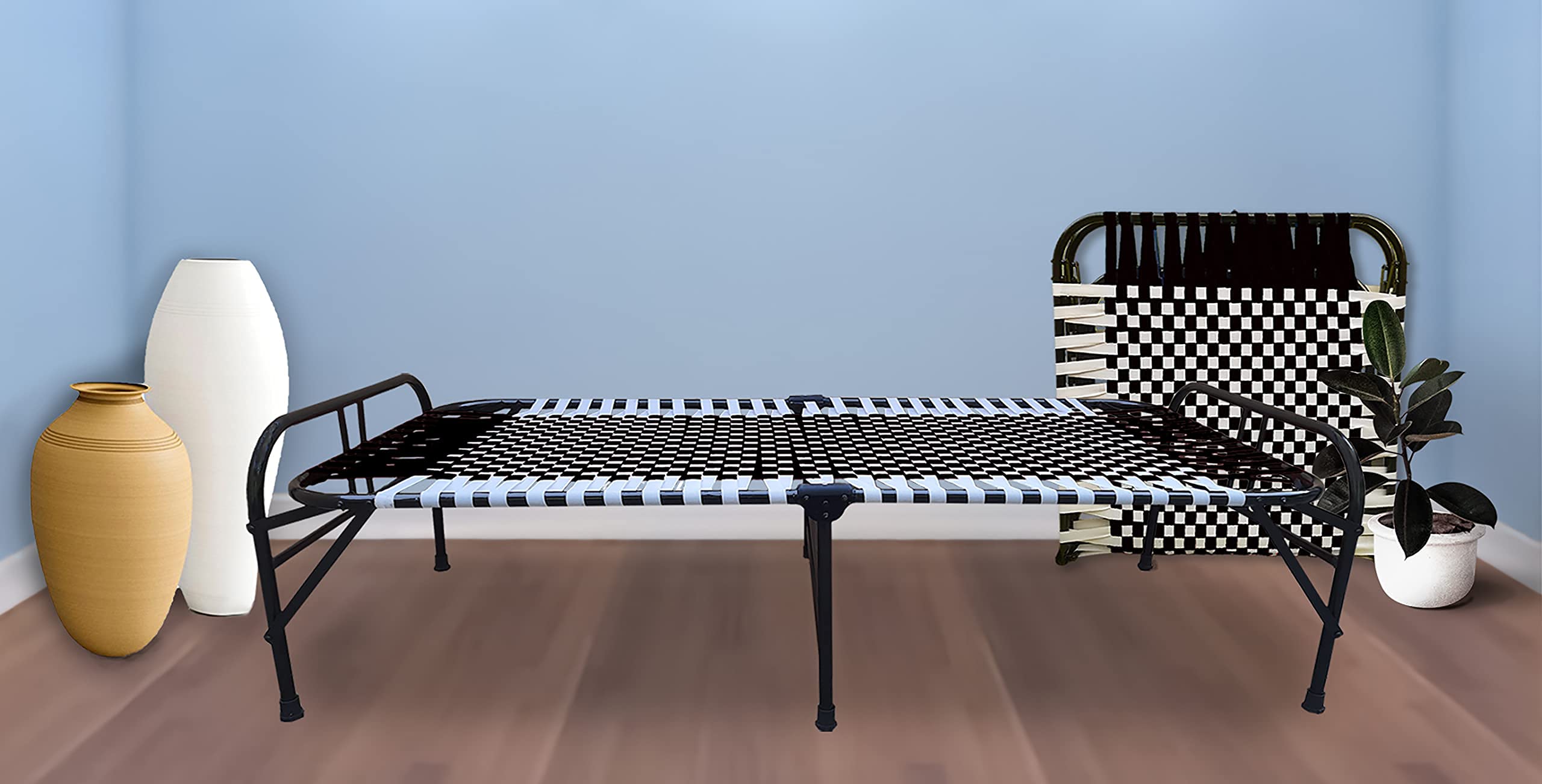 ARTEMIST Single Folding Bed Space Saving Heavy Duty Portable Foldable Bed Frame Slat, Perfect