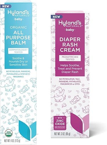 Hyland's Naturals - Crema antidermatitis para pañales para bebés + bálsamo orgánico multiusos, con caléndula orgánica, segura y suave, probada por