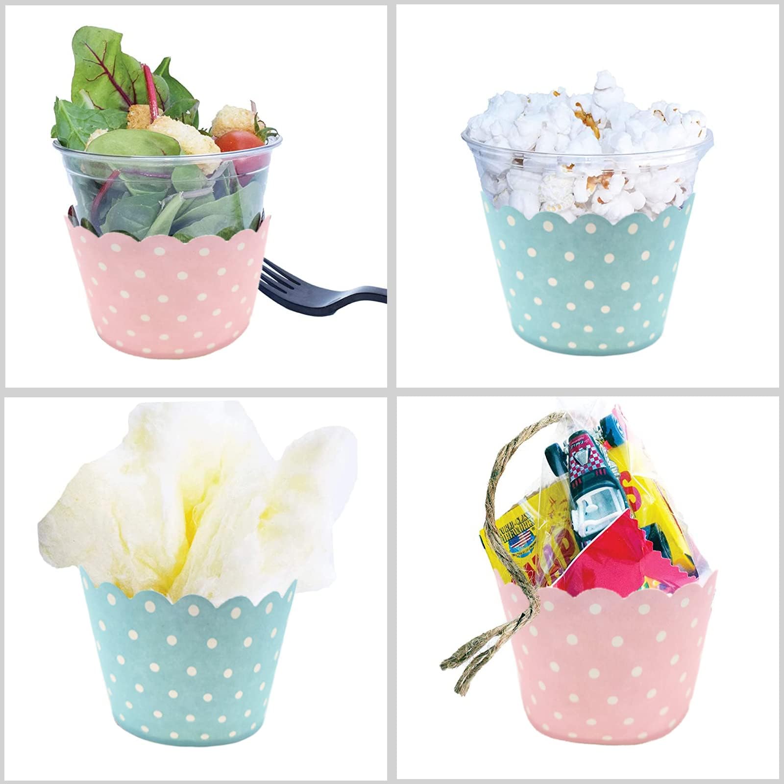 JurciCat 600 stuks muffin cups papier cupcake vormen 6 soorten patronen gecombineerd muffin vorm papier muffins mini bakken cups voor verjaardagsfeestje bruiloft bakken dessert