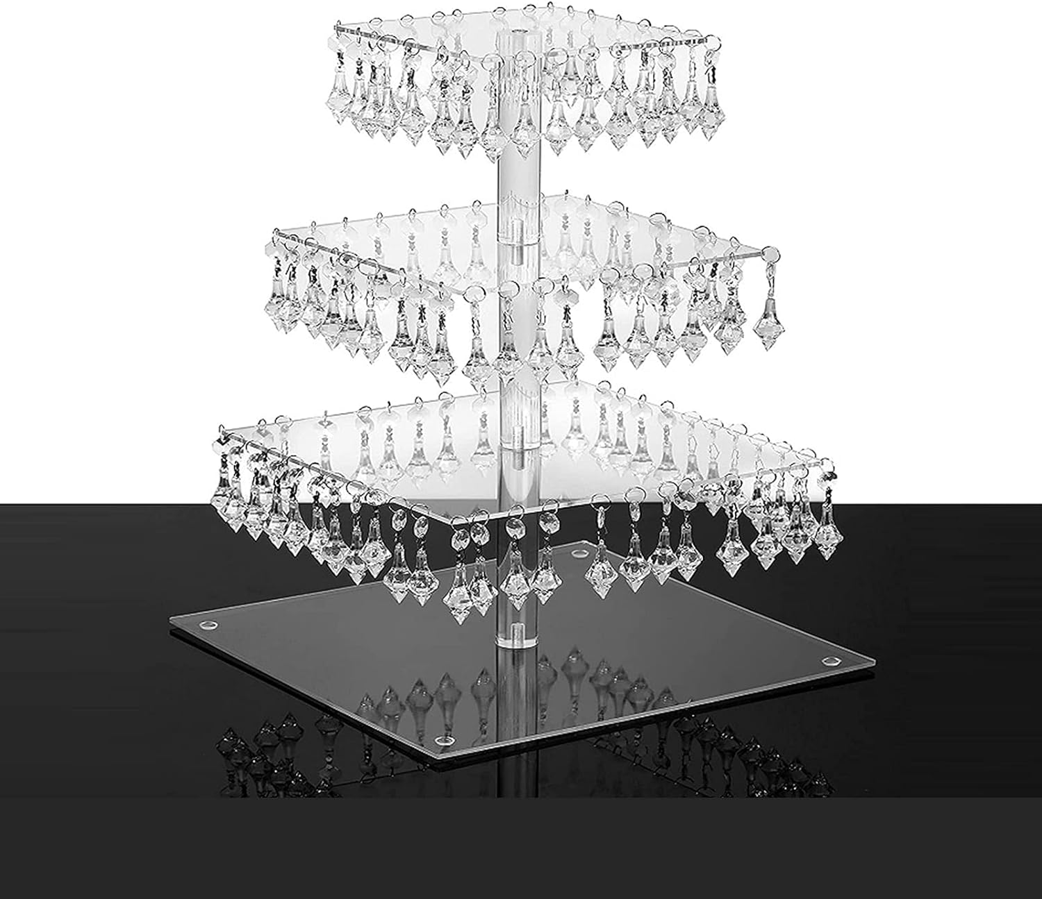 Square Cake Tower, 4Tier Acrylic Cake Display Stand with