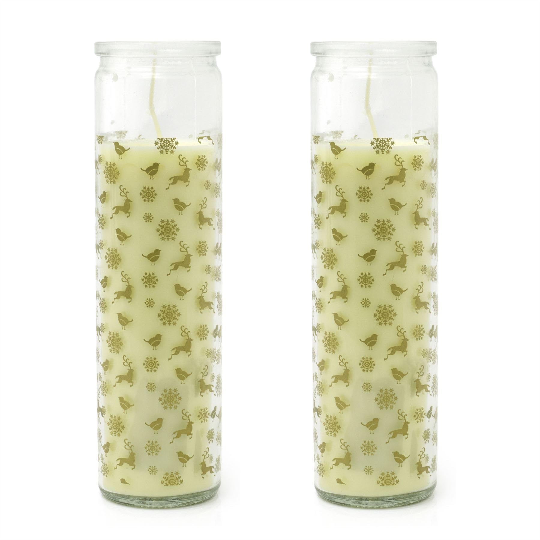 Carousel Christmas Advent Pillar Candle In Glass Jar | Pillar Christmas Candle 21Cm Cream