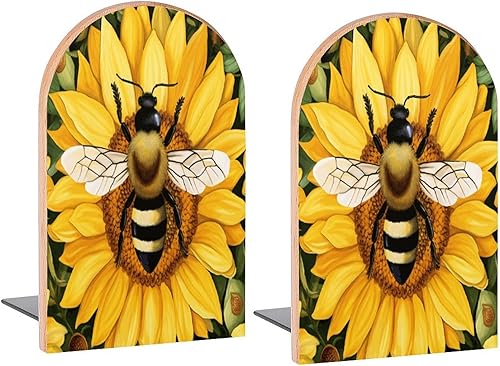 Sujetalibros decorativos de madera para estantes, habitación de los niños, escritorio, oficina, hogar, libros, DVD, 1 par2 piezas (5 x 3.1 pulgadas)