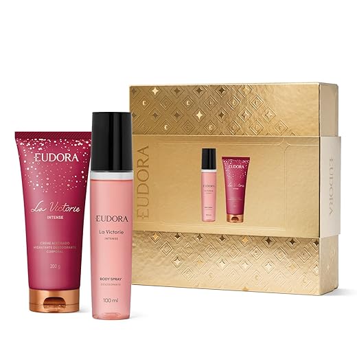 Eudora La Victorie Intense Kit Presente: Intense Body Spray Desodorante 100ml + Creme Acetinado Hidratante Desodorante Corporal 200g