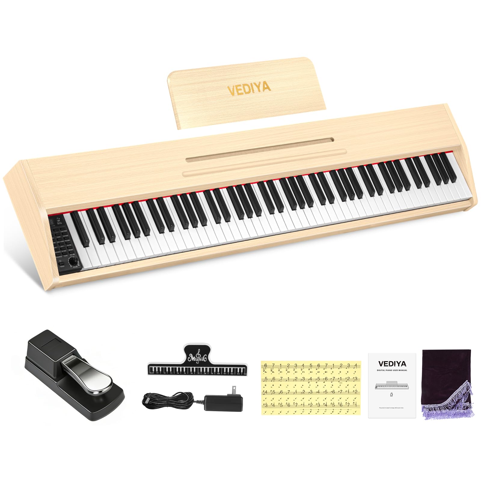 Amazon.com: Vediya Digital Piano Keyboard 88 key,Semi-Weighted