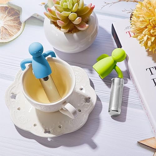 Miniatura 3 de 2 piezas de infusor de té para té suelto, lindo colador de té de malla fina de acero inoxidable, bola de filtro de té difusor de té más empinado