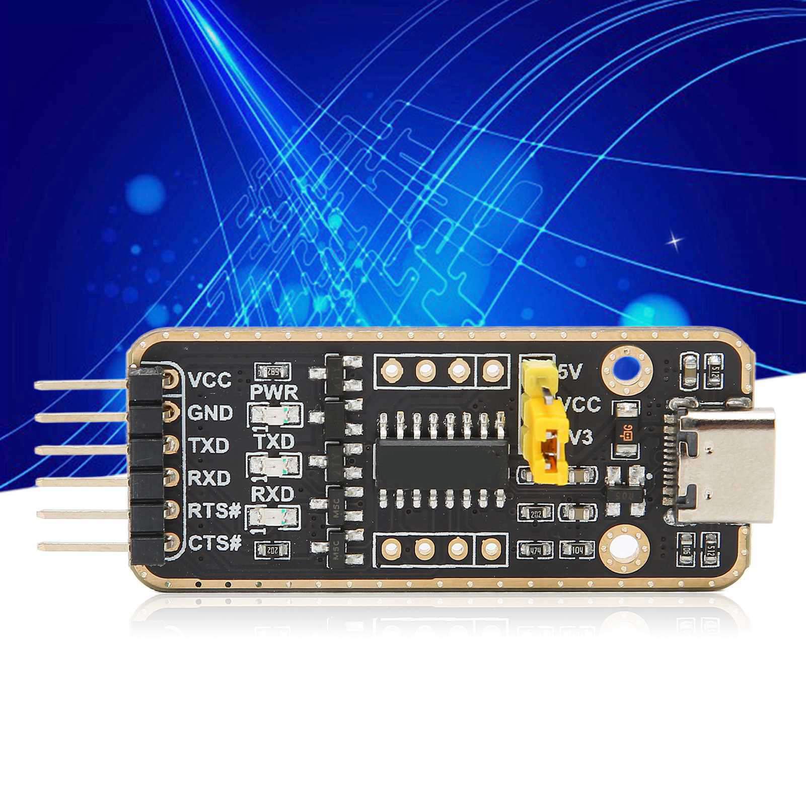 PUSOKEI Adaptateur USB vers UART TTL, Module de Convertisseur Série 6PN, Module de Communication Série Universel, Puce CH343G, Interface USB C, Protection Contre Les Surtensions,