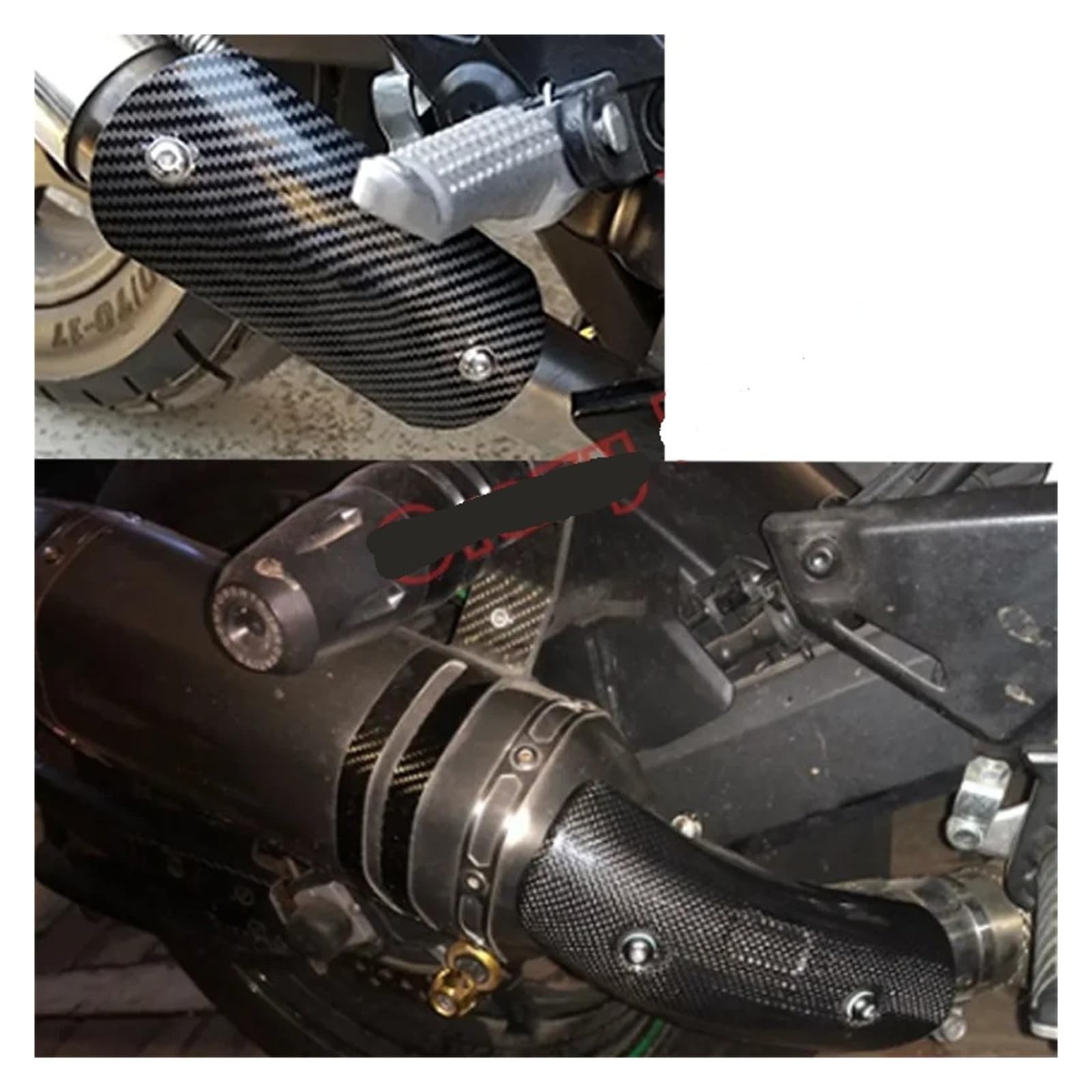 Hitzeschutzblech Für Motorrad-Mittelrohr Aus Edelstahl – Hitzeschutz Für Motorrad-Auspuffrohre(A-Carbon fiber color)