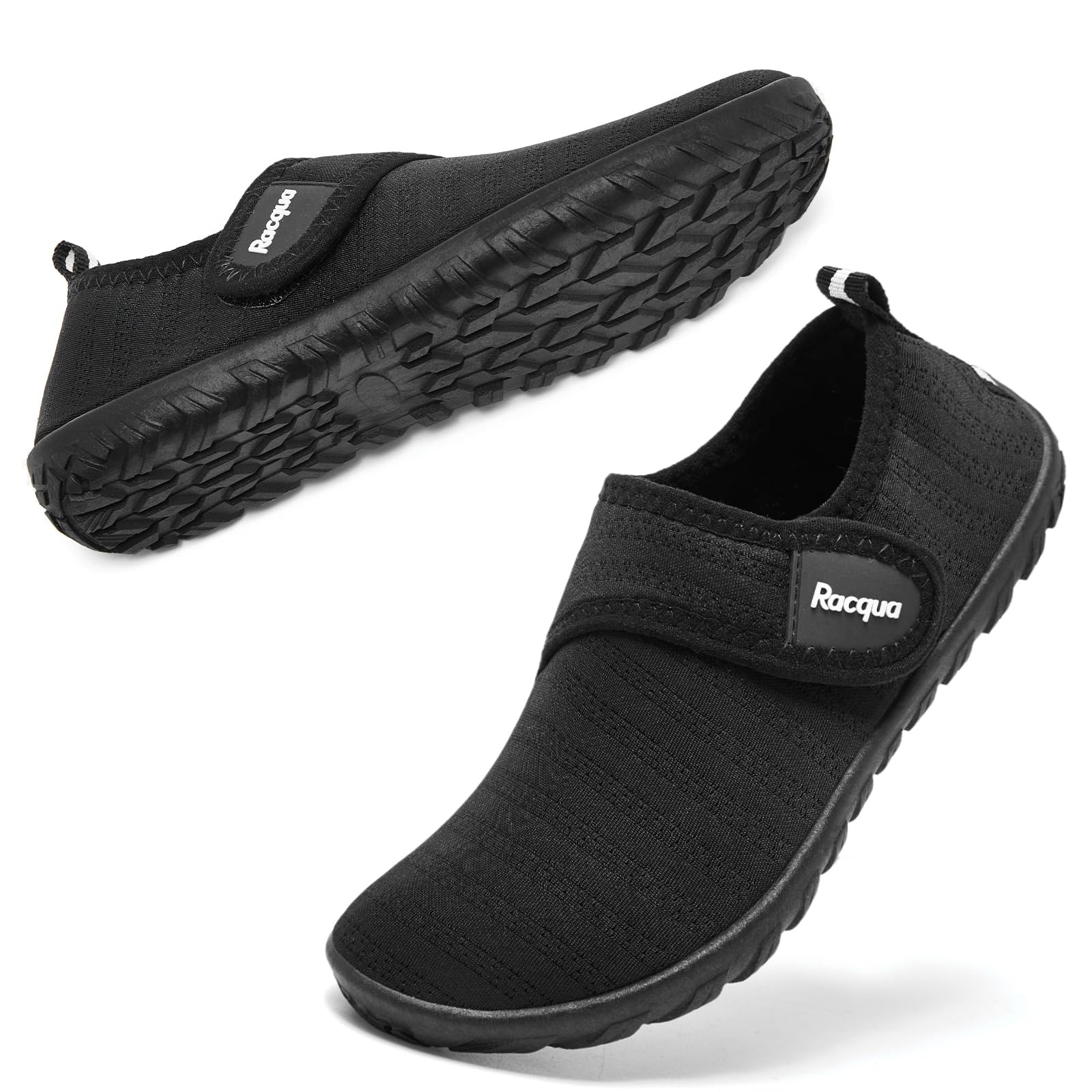 Racqua Kids Water Shoes Boys Girls Quick Dry Barefoot Lightweight Beach Sport Aqua Shoes Swim Pool Walking Surfing Boating Shoes Big Kid Black 5