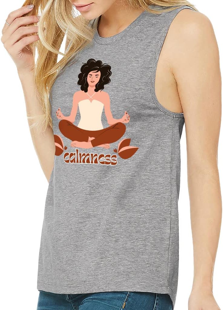 Meditation Design Women's Muscle Tank - Calmness Tank Top - Yoga Workout Tank