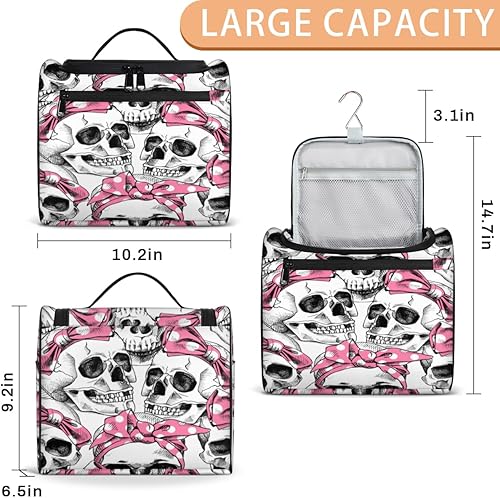 Miniatura 3 de Skull Fun Style Toiletry Bag for Women Travel Makeup Organizer with Hanging Hook Traveling Cosmetic Bags for Toiletries Accessories