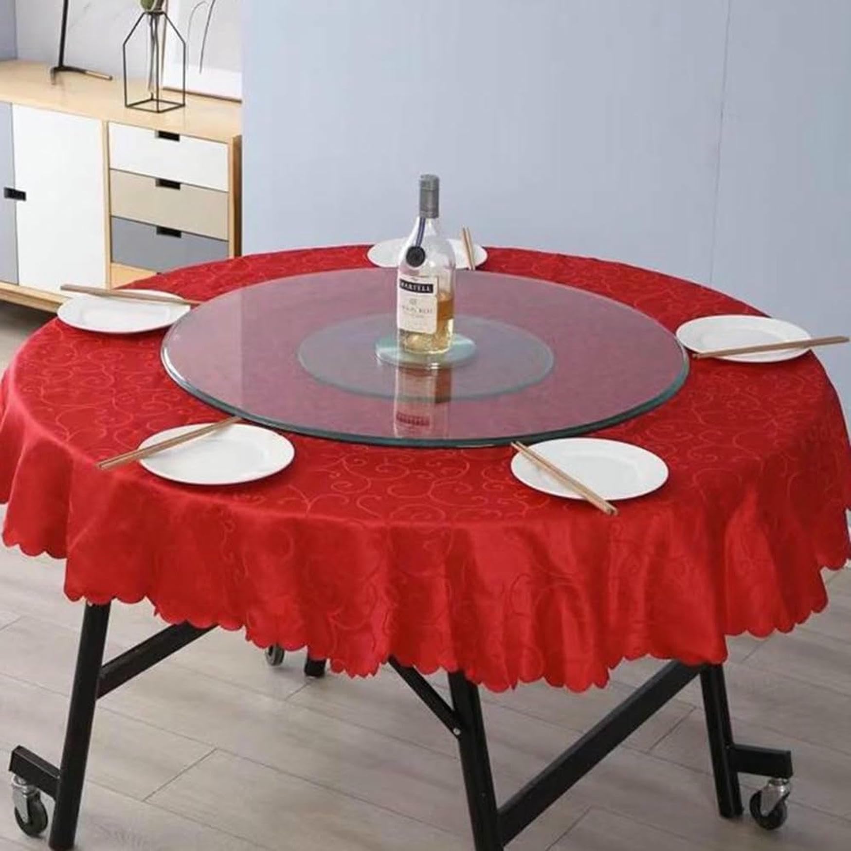 Large Tempered Glass Turntable for Dining Table, 50 cm, 70 cm, 80 cm, 100 cm, Lazy Susan Table Top Rotating Plate, Hotel Rotating Serving Plate (24 inches (60 cm)