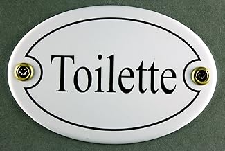 Buddel-Bini Enamel Door Sign Toilet White Oval 7 x 10 cm Metal Sign Toilet Door Sign Toilet Door Sign