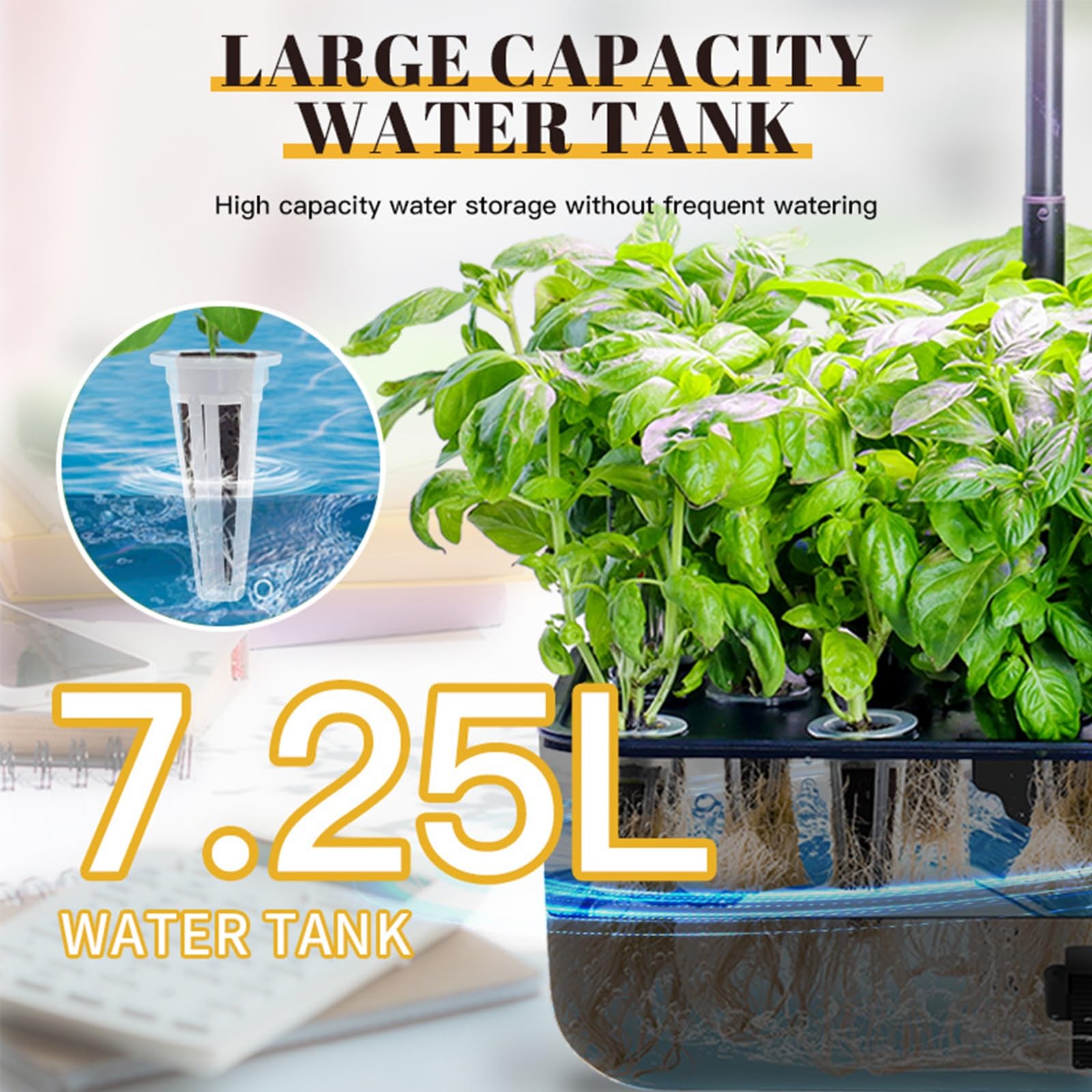 Hydroponie Kit Complet D'intérieur avec éclairage LED, Tour Hydroponique, Kit de Germination 10 Capsules, Hauteur Réglable, Kit de Tour Hydroponique Verticale D'intérieur, Noir