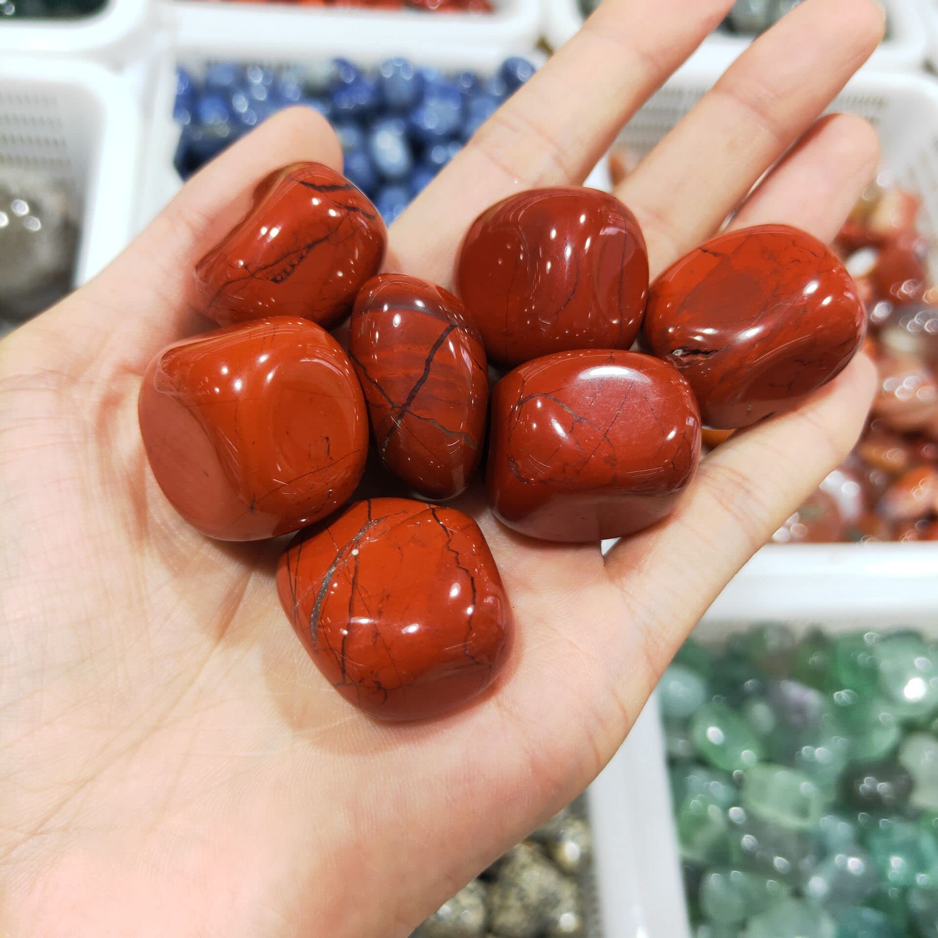 Amazon.co.jp: クリスタル 100 グラムバルク宝石ナチュラルレッド