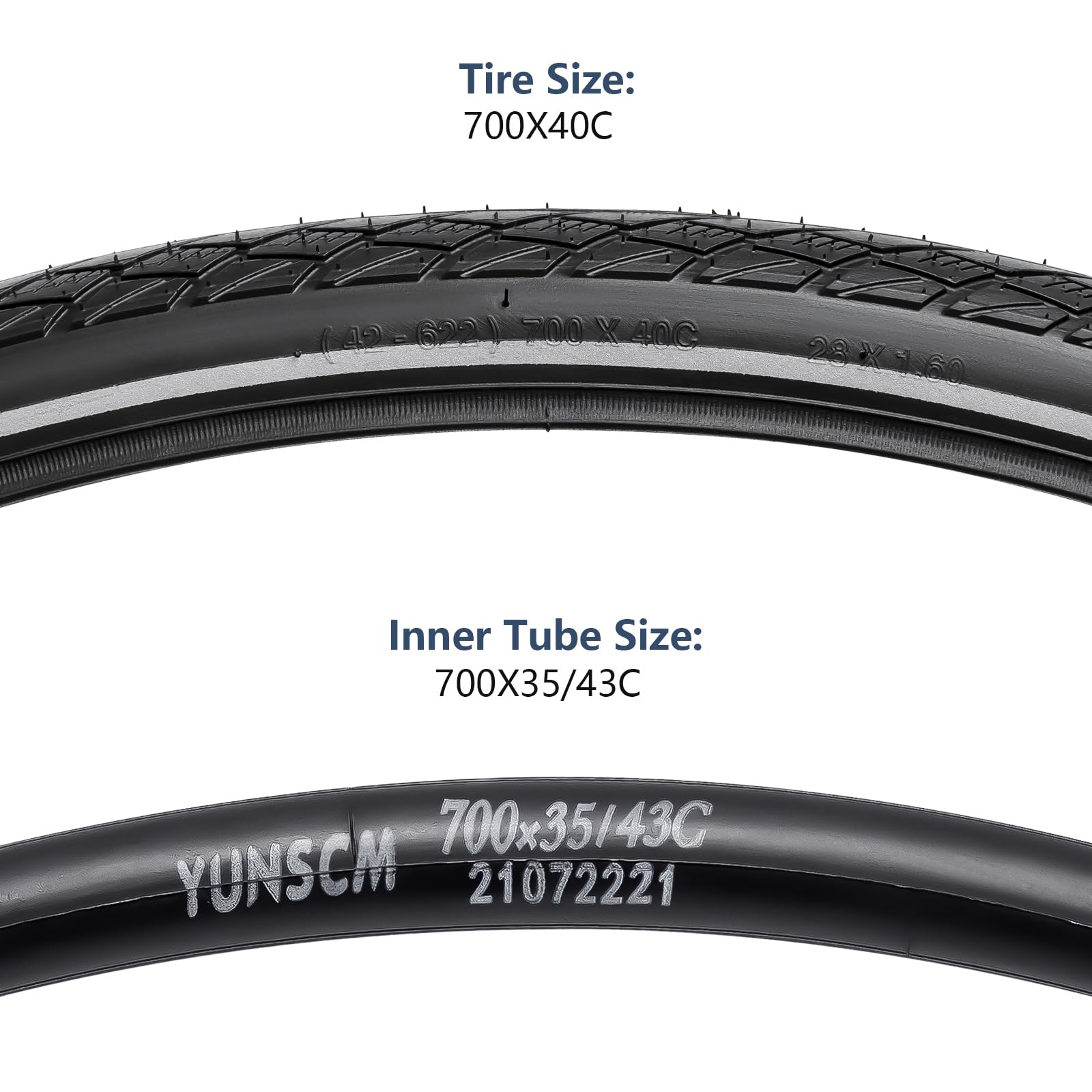 YunSCM 2 confezioni 60TPI 28x1.60 copertoni 700x40C ETRTO 42-622 Camera d'aria AV48mm compatibile 700x38C 700x40C 40-622 700x42C pneumatici Nylon anti puntura