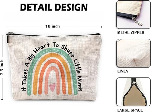 Miniatura 2 de Sufamb It Takes A Big Heart To Shape Little Minds - Bolsa de maquillaje, citas inspiradoras, bolsa de cosméticos para mujeres y niñas, regalos de