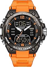 findtime Mens Digital Watch Tactical Military Watches for Men 5 ATM Waterproof Watch Analog Watch with 12/24H LED Backlight Alarm Countdown