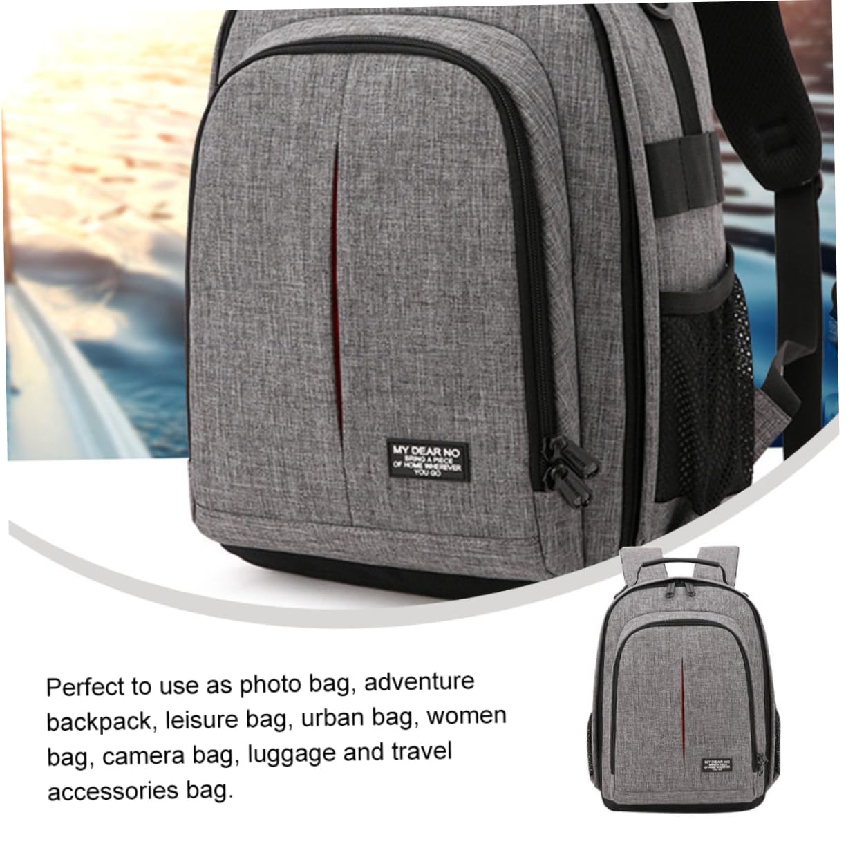 Zaino per Fotocamera Oxford, Comode Spalline per Uso Esterno, Borsa Portaaccessori per Viaggio e Fotografia