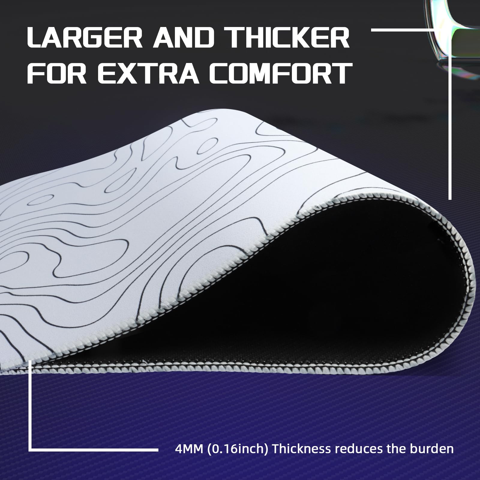 LexonElec x ATTACK Shark - Alfombrilla de mouse mediana para juegos, alfombrilla de mouse de fibra superfina, 17.7 x 15.75 x 0.15 pulgadas, base de goma antideslizante, optimizada para sensores de