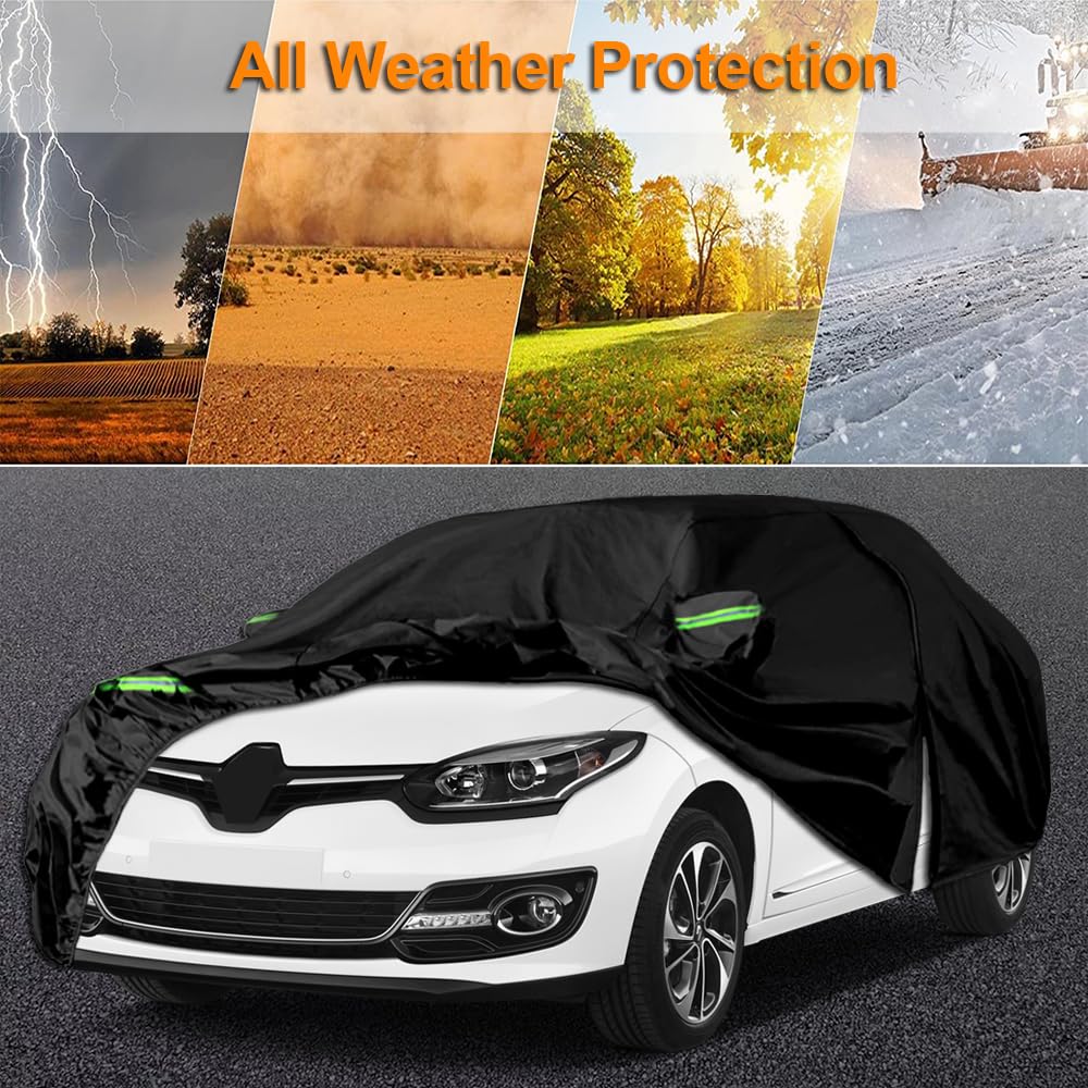 Funda Coche Exterior Compatibles con Renault Clio 2006-2024, Cubierta para Coche Impermeable, Coberturas Completas con Tira Reflectante