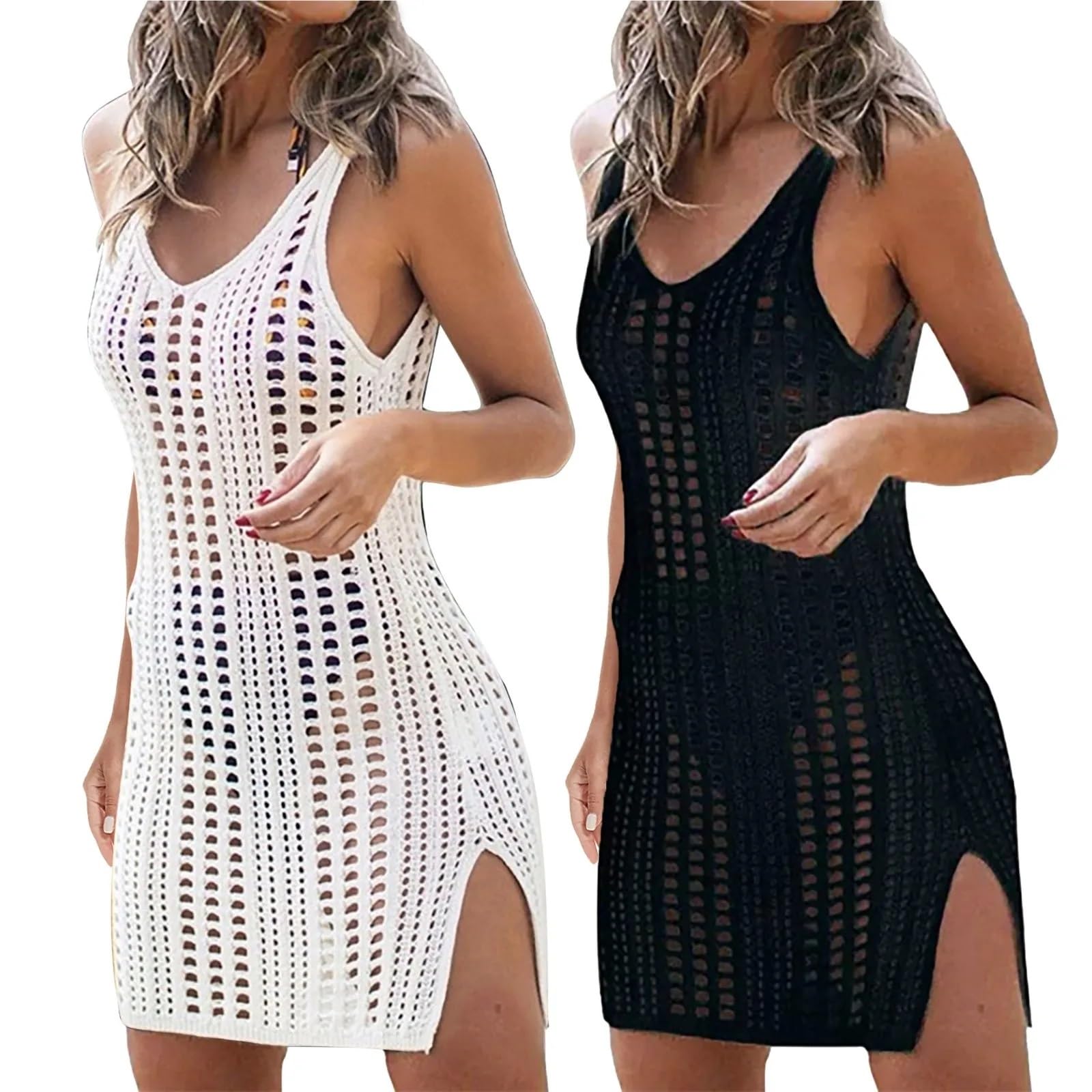 Copri Costume Mare Donna Copricostume da spiaggia lavorato a maglia all'uncinetto, abito da spiaggia, poncho da spiaggia