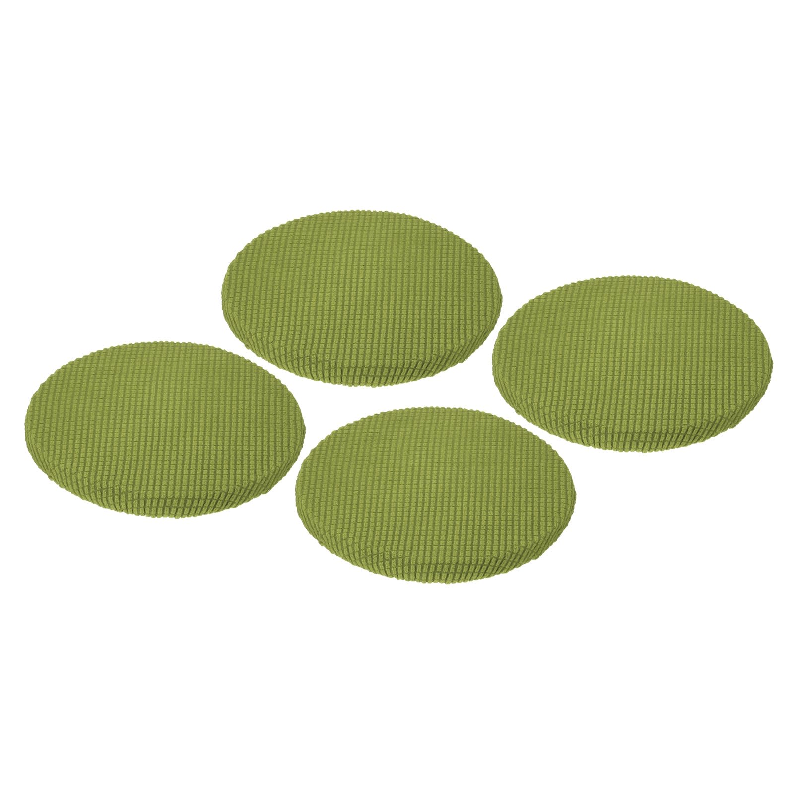 Uxcell Round Bar Stool Covers 4 Pack, Round Chair Covers with Elastic Bands Dia.11-14", Round Seat Cushions for Chairs Stool Slipcovers - Green