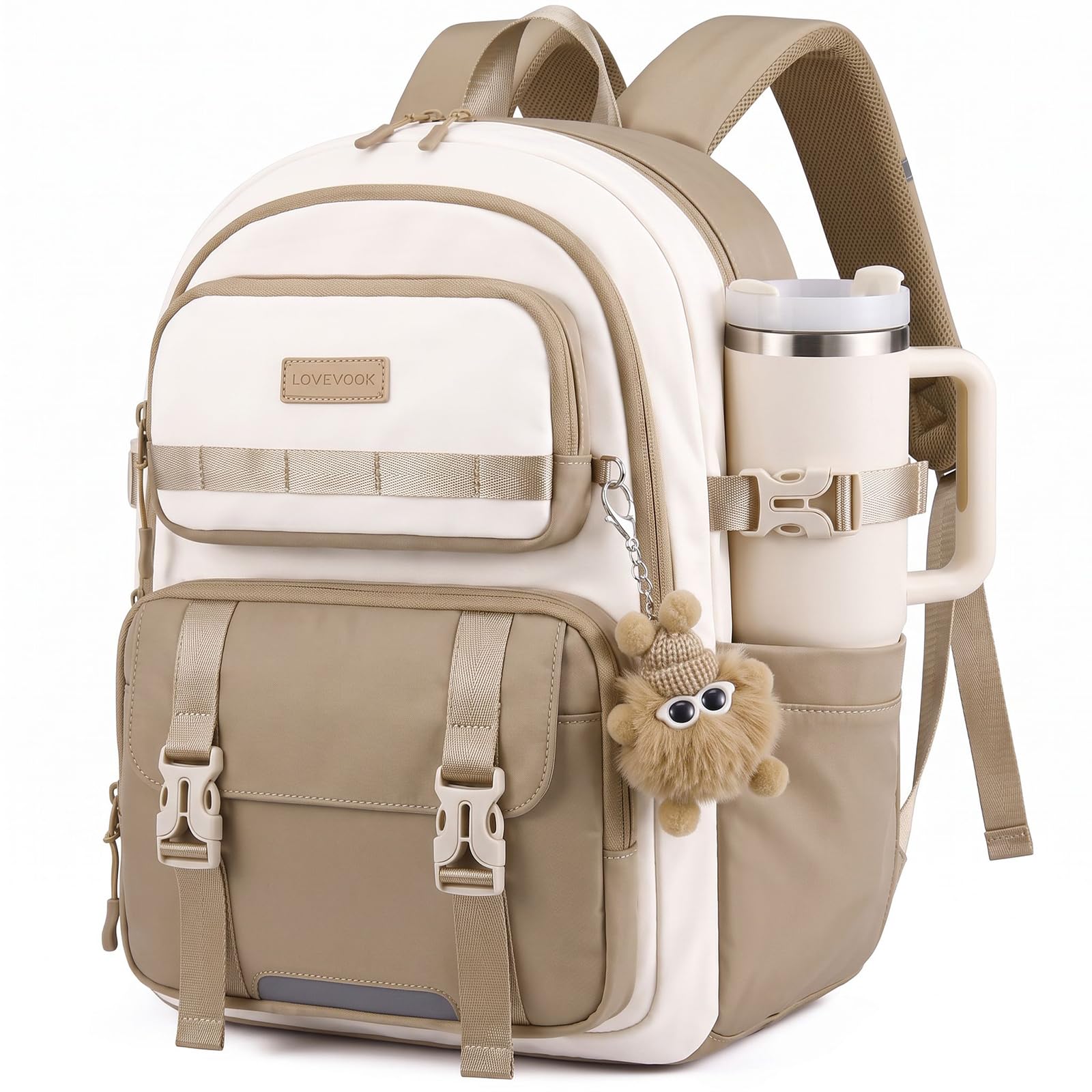 LOVEVOOK Schulrucksack Teenager Mädchen Schultasche Laptop Rucksack Damen | Schulranzen mit Vielen Fächern, 17,3 Zoll Groß Rucksack Schule 10-18 Jahre School Bag, Cute Backpack für Uni Arbeit Reise