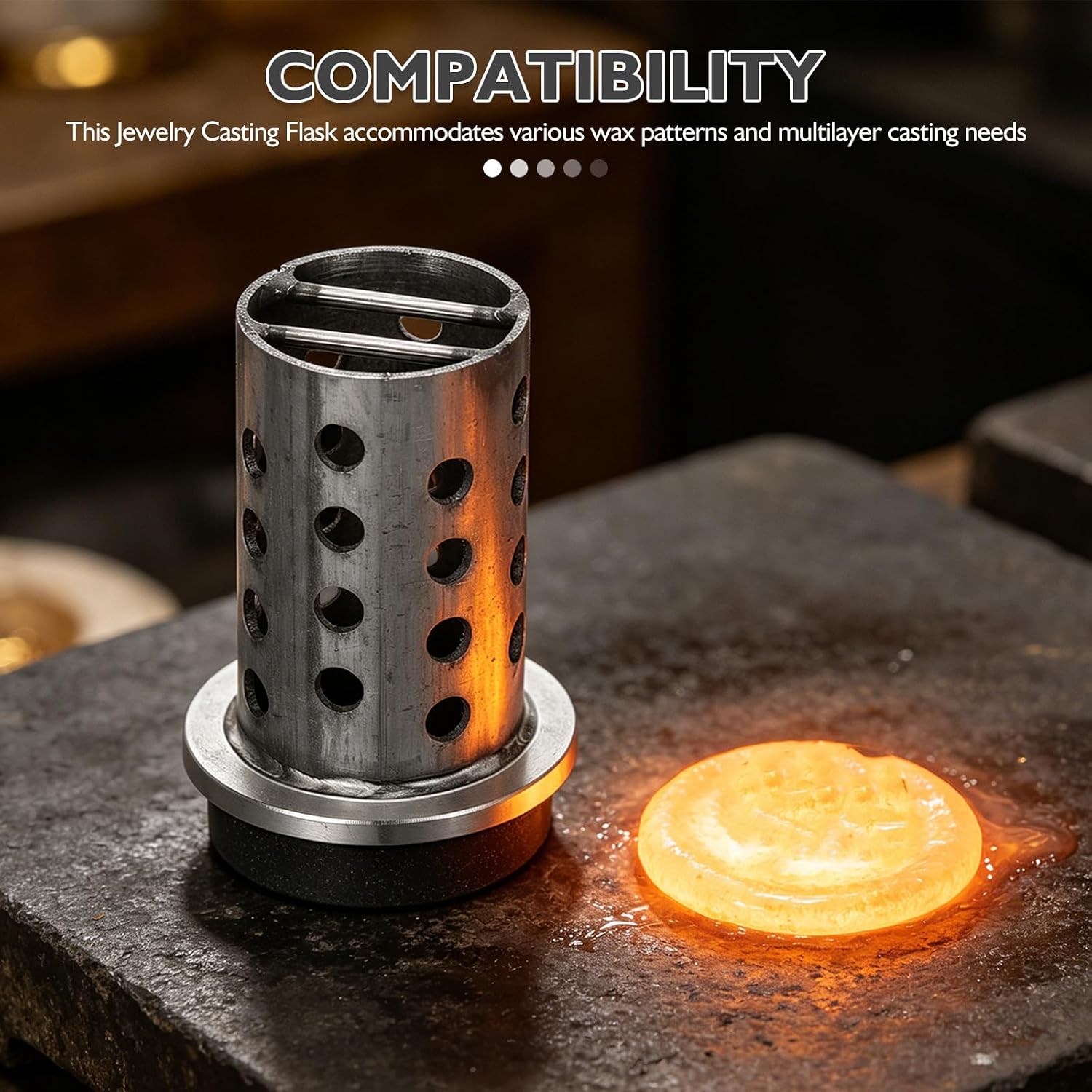 Stainless Steel Vacuum Casting Flask Rubber Sprue Base