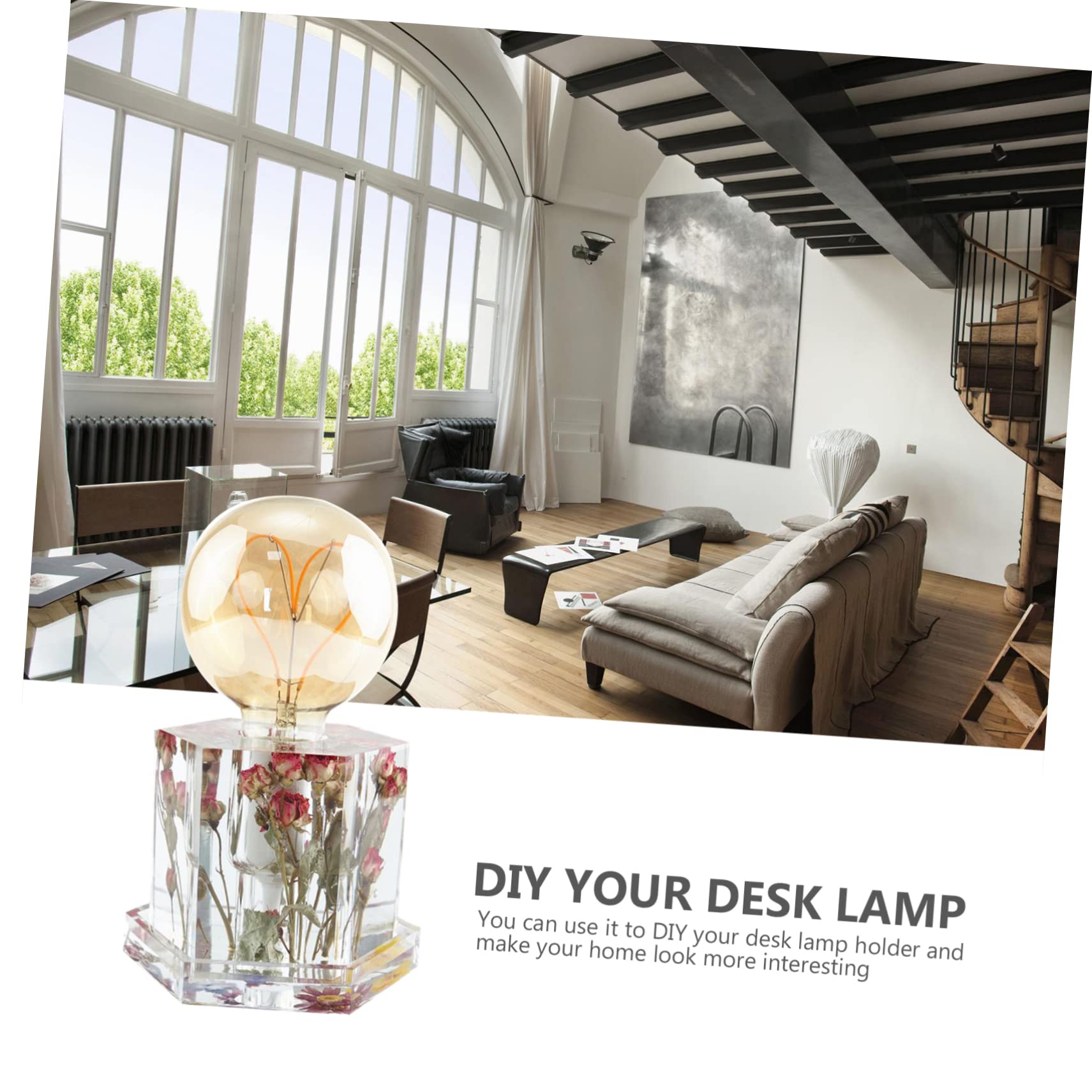 Housoutil 3 Pezzi Muffola Silicone Esagonale per Lampade Notturne Stampo per Base Epoxy Flessibile e Riutilizzabile per Creazioni Diy con Secchi e Glitter Facile da e Personalizzare