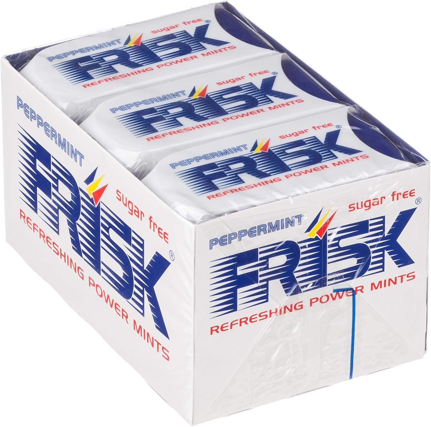 12X FRISK Caramelle Dure, Gusto Menta, Senza Zucchero, Senza Glutine (INTERA CONFEZIONE)