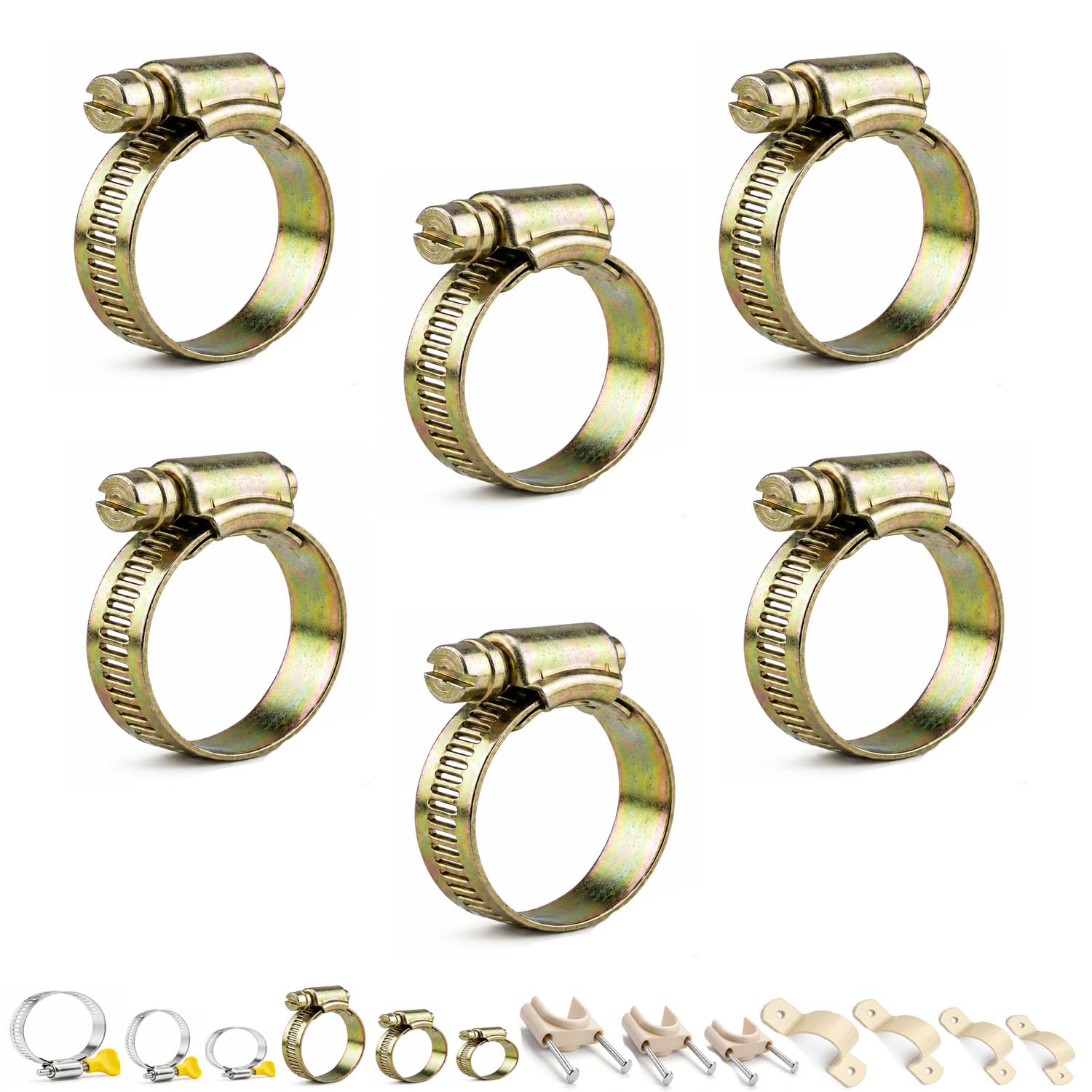 UR LITTLE SHOP Adjustable Rust Free Stainless Steel Hose Clamp | 1/2 Inch | 6 Pcs | Worm Drive Pipe Fastener for Water Hose, Gas Pipe, Air Tube, Fuel Line & Plumbing Applications-image-10