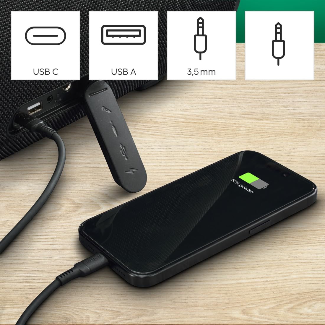 Hama Bezprzewodowy przenośny głośnik Bluetooth Ultimate Pro, mocny 120 W, 24-godzinny czas ładowania, wodoodporny głośnik IPX6, pyłoszczelny, wbudowany power bank USB-C, czarny