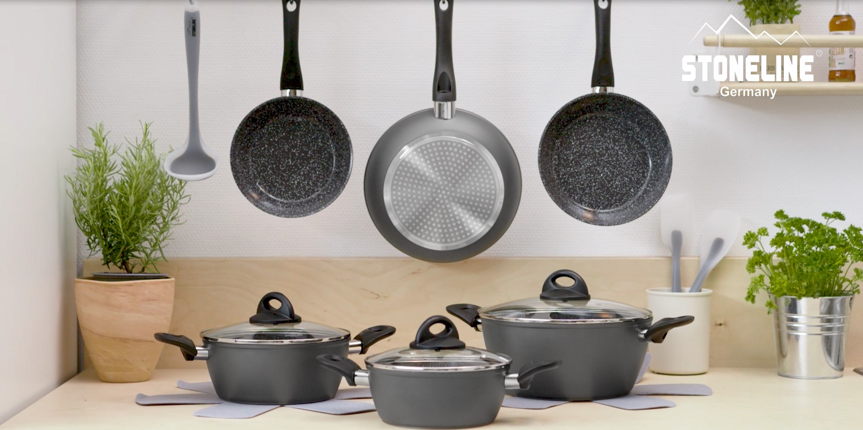 SereneLife 20-teiliges Kochgeschirr Set - Antihaft Töpfe & Pfannen Für Gas & Elektro