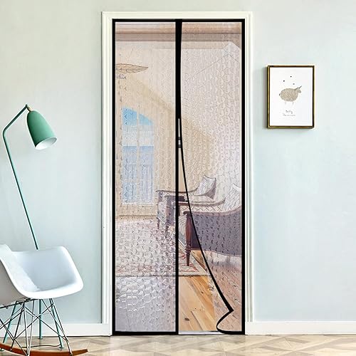 Cortina magnética para puerta con aislamiento térmico de 34 x 82 pulgadas, cubierta magnética para puerta de patio, cierre automático, se adapta a