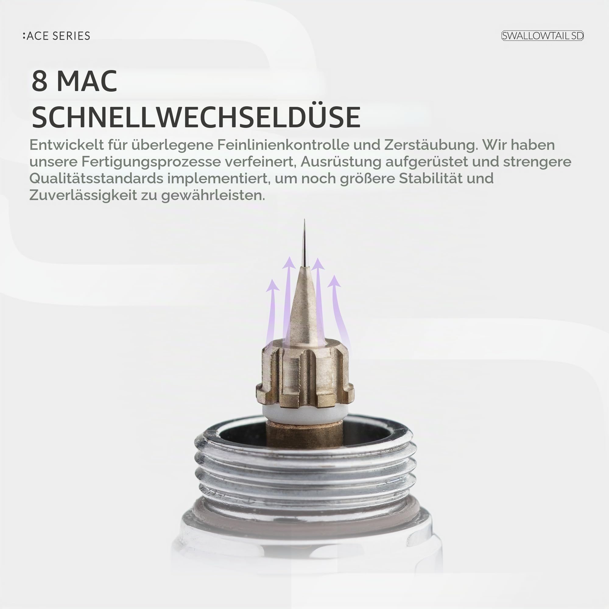 Gaahleri Airbrush Ace Series GHAC-Swallowtail Side Airbrush, Seitenzufuhr & Saugzufuhr, Side feed & siphon feed, 0.28mm & 0.5mm Düsenset mit Fan Cap, für Modellbau Farbgestaltung Kunstmalerei
