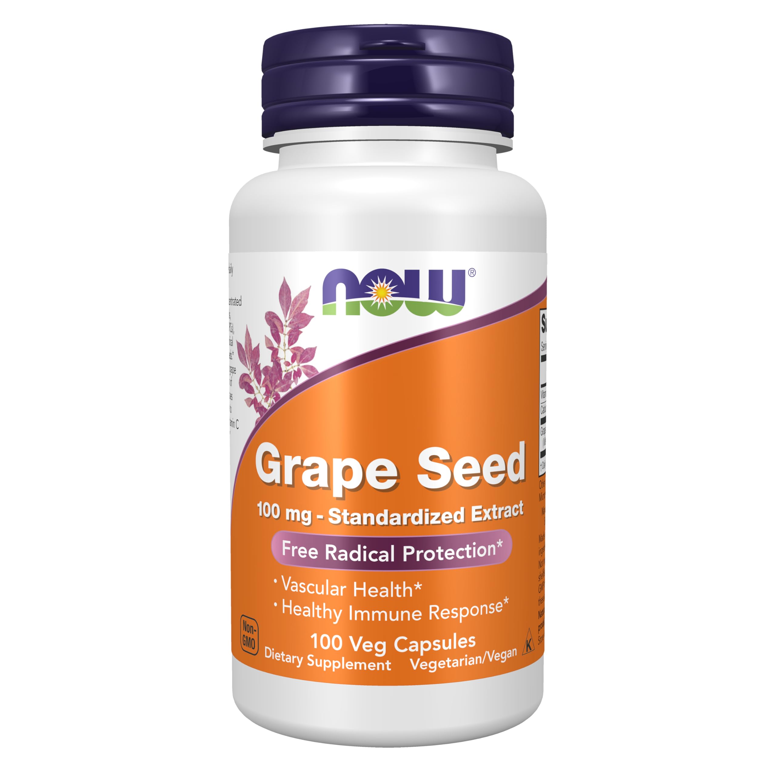 NOW Foods Grape Seed, 100 mg, 100 Veg Capsules-image-32