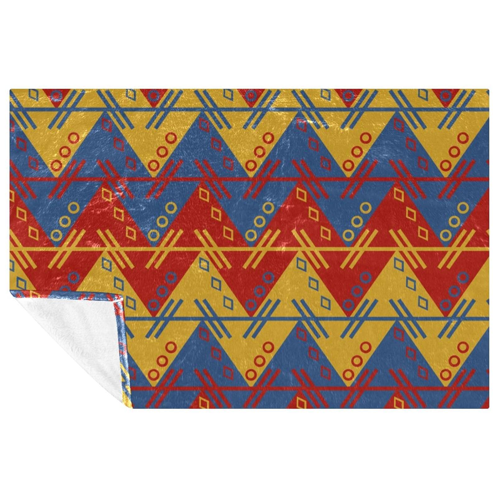 Couverture aztèque 150x100 cm plaid doux et chaud pour lit et canapé