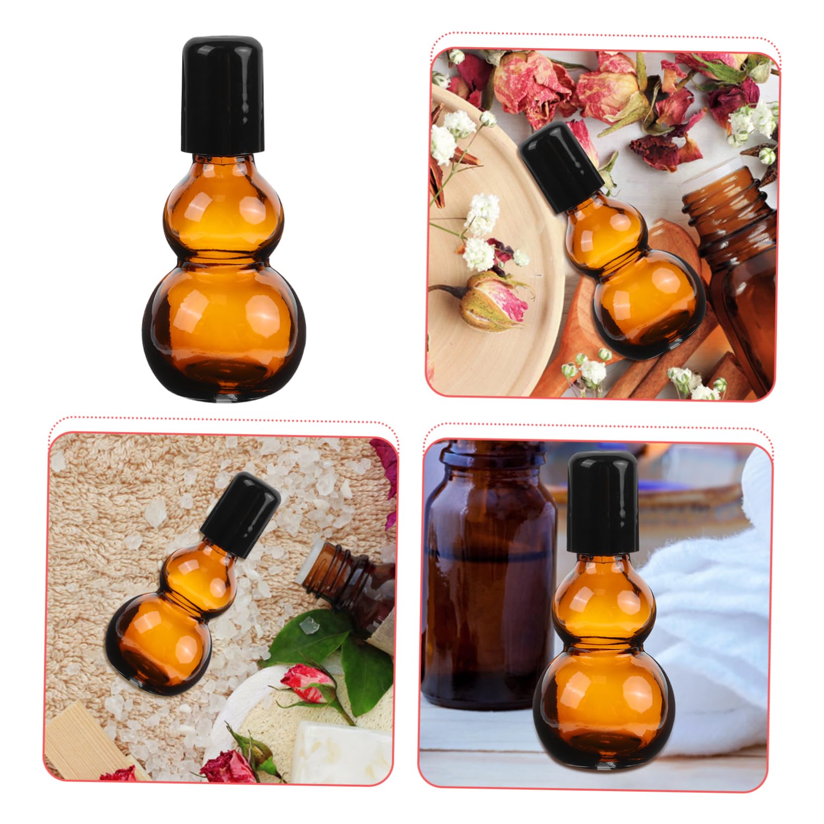 Flacone Roll-on per Olio Essenziale 30ml in Vetro Marrone, 10 Pezzi | Ricaricabile e Riutilizzabile, Design Delicato, Confezione da 10, Uso Casa e Ufficio