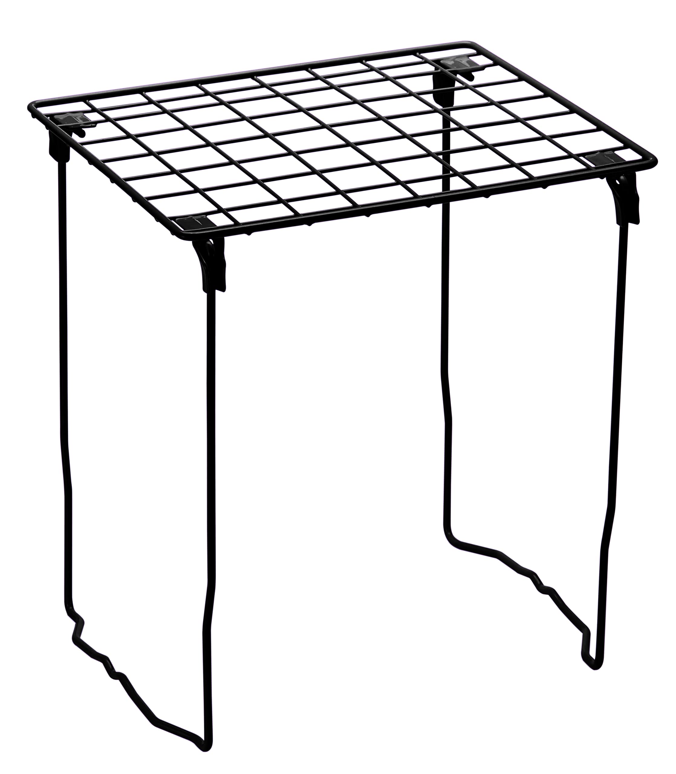 LockerMate Stac-A-Shelf Locker Organizer Shelf, Stackable, Extra Tall, Fits Standard Size School Lockers, Black