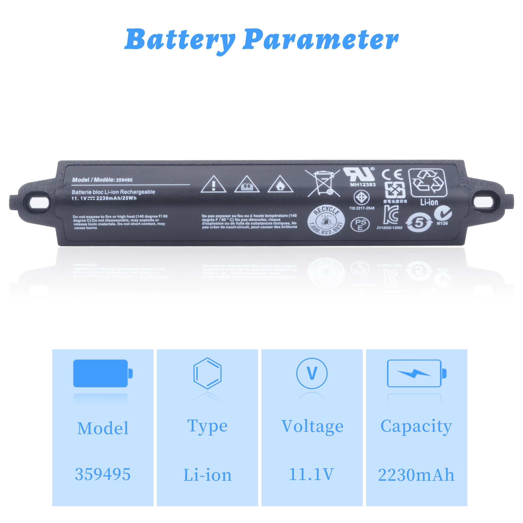 359495 359498 2230mAh Battery Replacement for Bose SoundLink III 330107 330107A 0330107 330105 330105A 0330105 Soundlink 2 3 Soundlink Bluetooth Mobile Speaker II III 404600 404800 404900 414255 11.1V