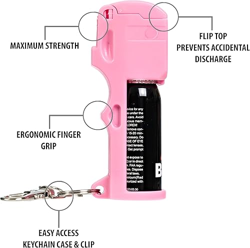 Miniatura 6 de Police Stun Gun BURN Pepper Spray Combo para mujeres Kit de autodefensa - 800 rosa