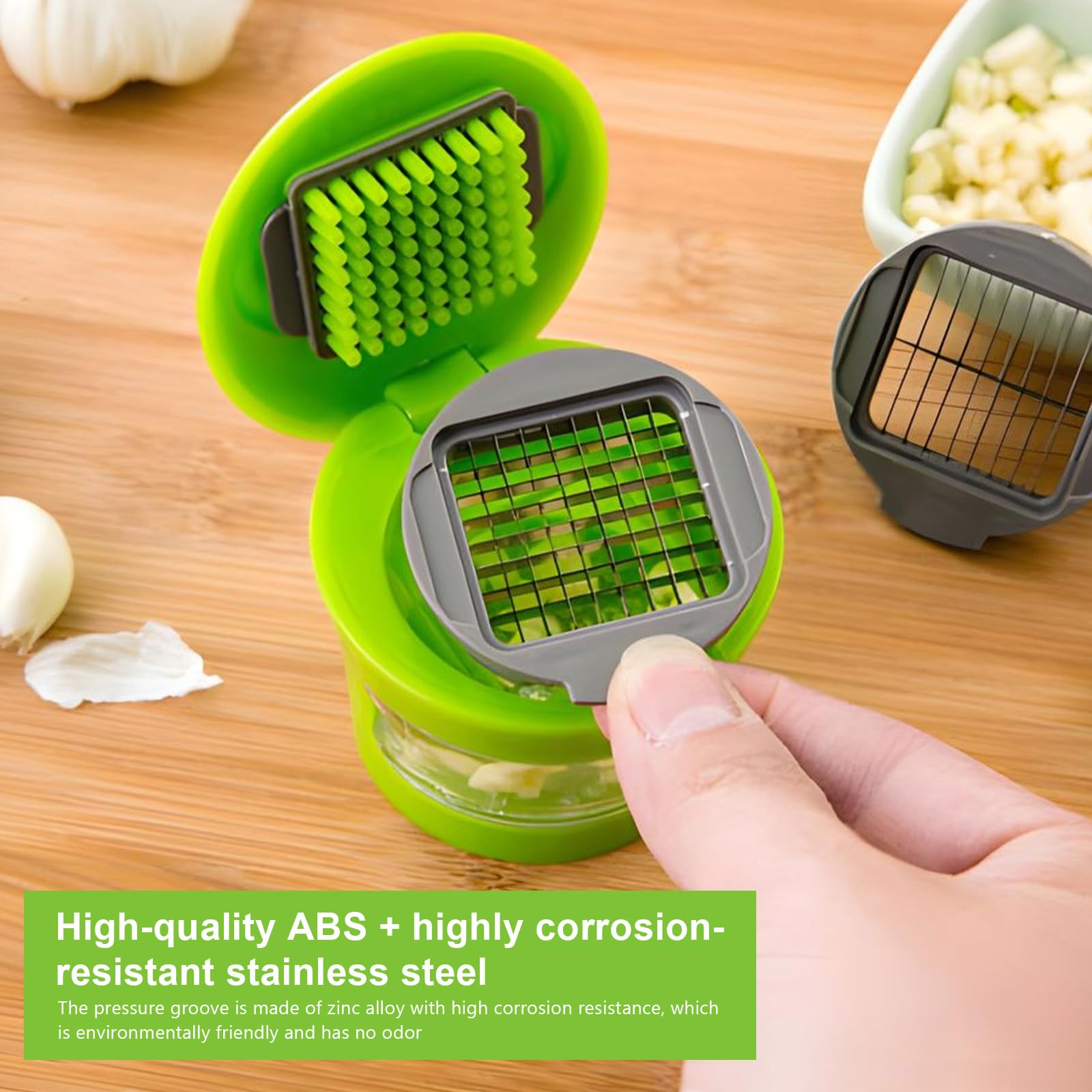 Trancheuse D'ail Manuelle, Râpe à Ail Mini Portable En Acier